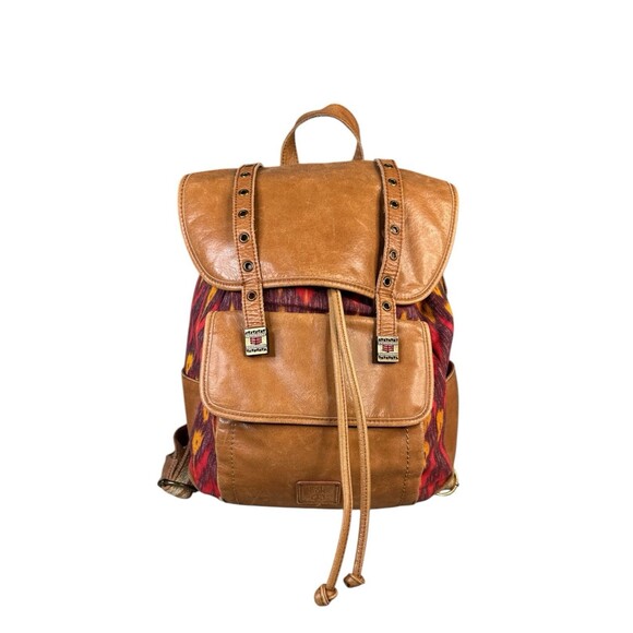 The Sak Backpack Womens Large Boho Woven Southwest Faux Leather Bag Western - Picture 1 of 12